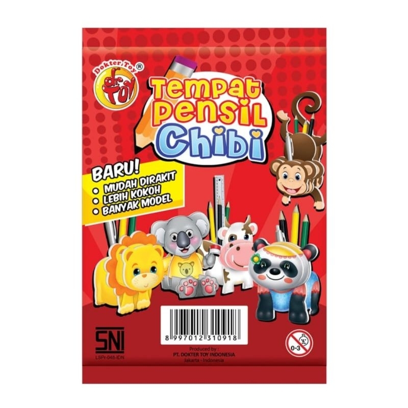 puzzle 3d tempat pinsil chibi 1Pak 24 sachet