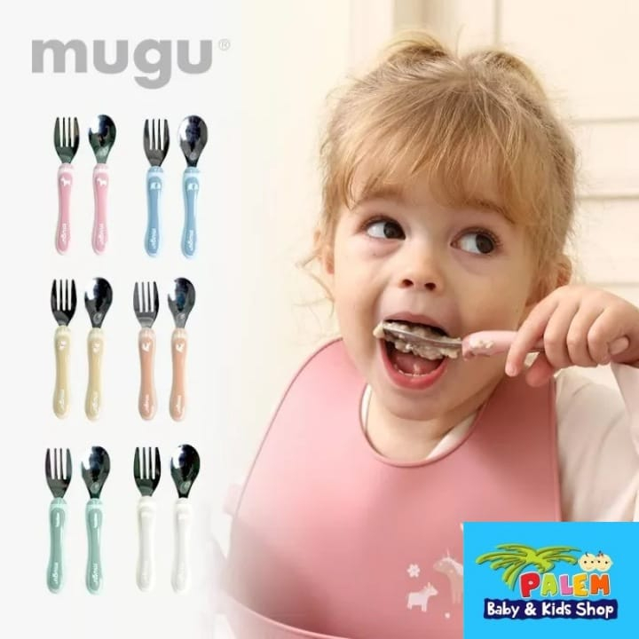 Mugu Toddler Spoon &amp; Fork - Sendok &amp; Garpu Makan Bayi