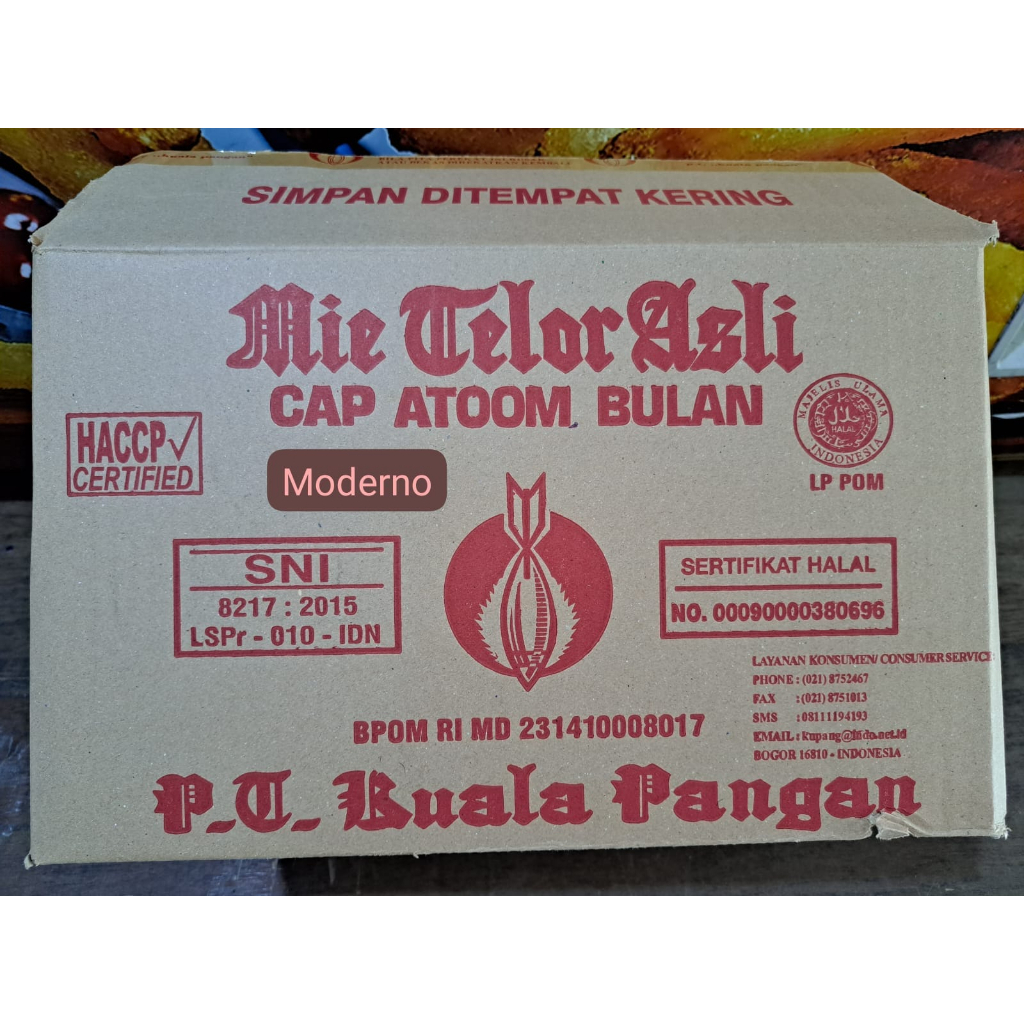 

Mie telor asli cap atoom bulan - perkarton isi 20 pack