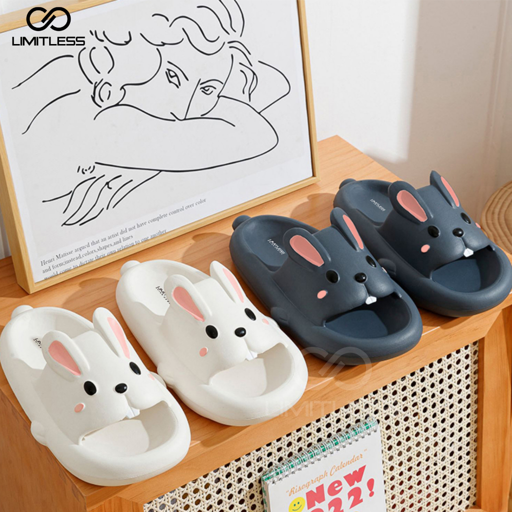 Sandal Kelinci Rabbit Anak Perempuan Terbaru 2023 Korean Style Sendal Bunny Anak Cewek Indoor Outdoor Empuk Lucu