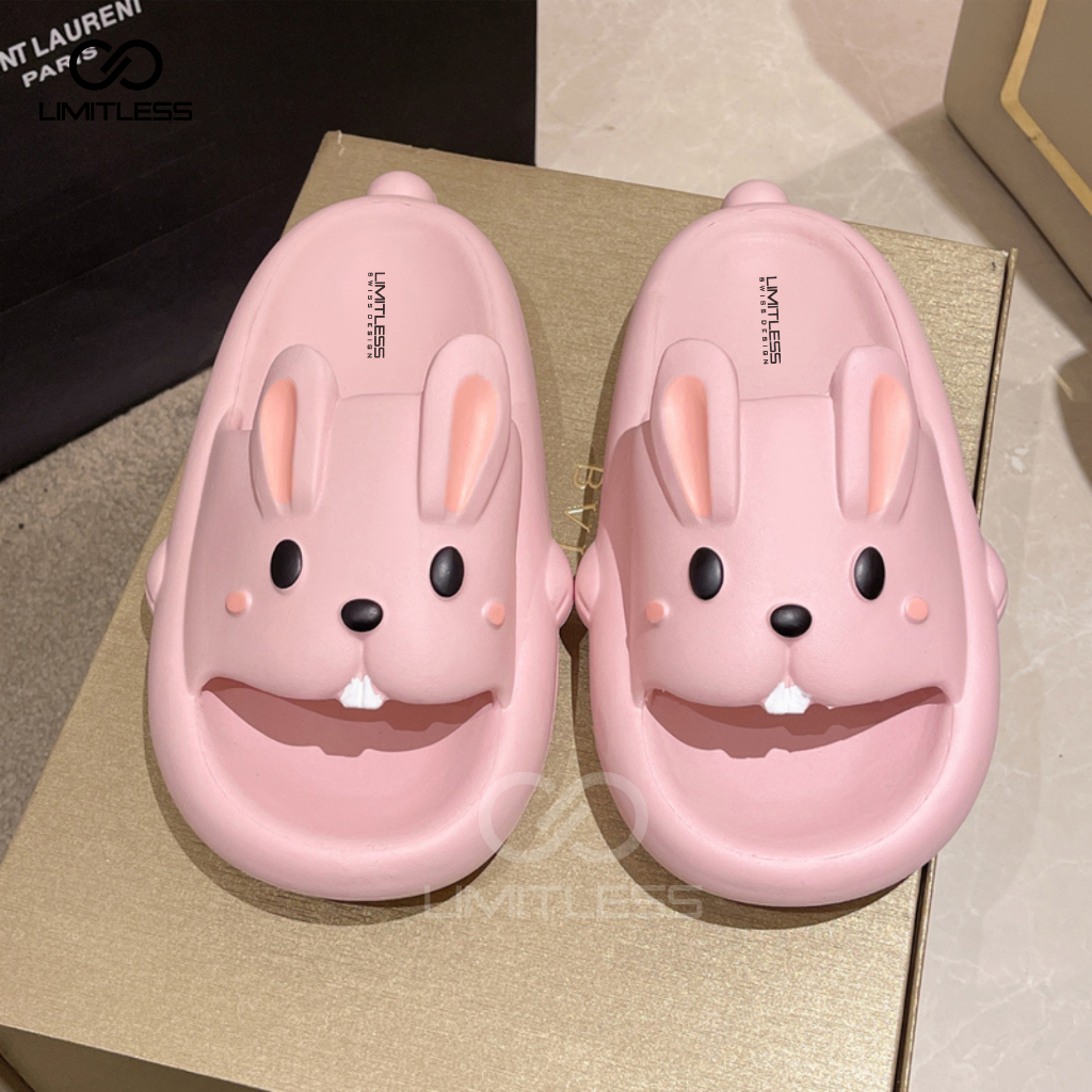 Sendal Kelinci Dewasa Wanita Selop Rumah Nyaman Sandal Rabbit Cewek Casual Karakter Lucu Terbaru 2023