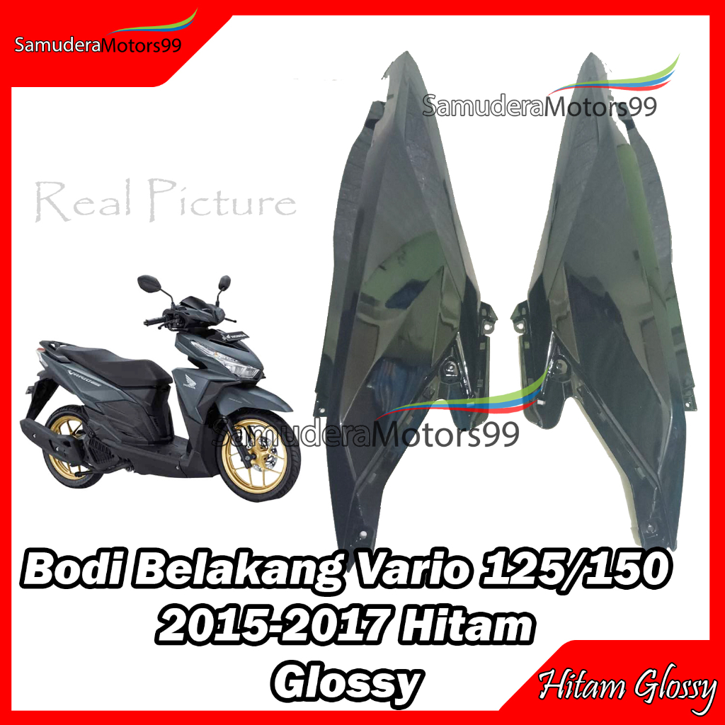 Bodi Belakang Vario 125/150 2015-2017 / Body Samping Hitam Glossy