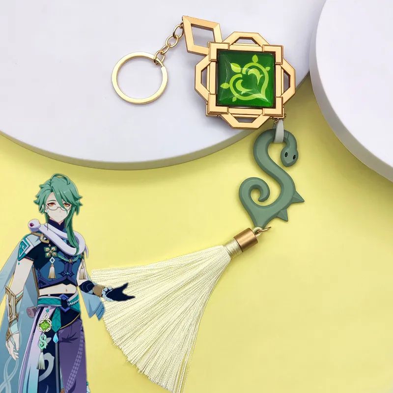 Vision Baizhu Dendro Genshin Impact Changseng Genshin Impact Keychain Cosplay