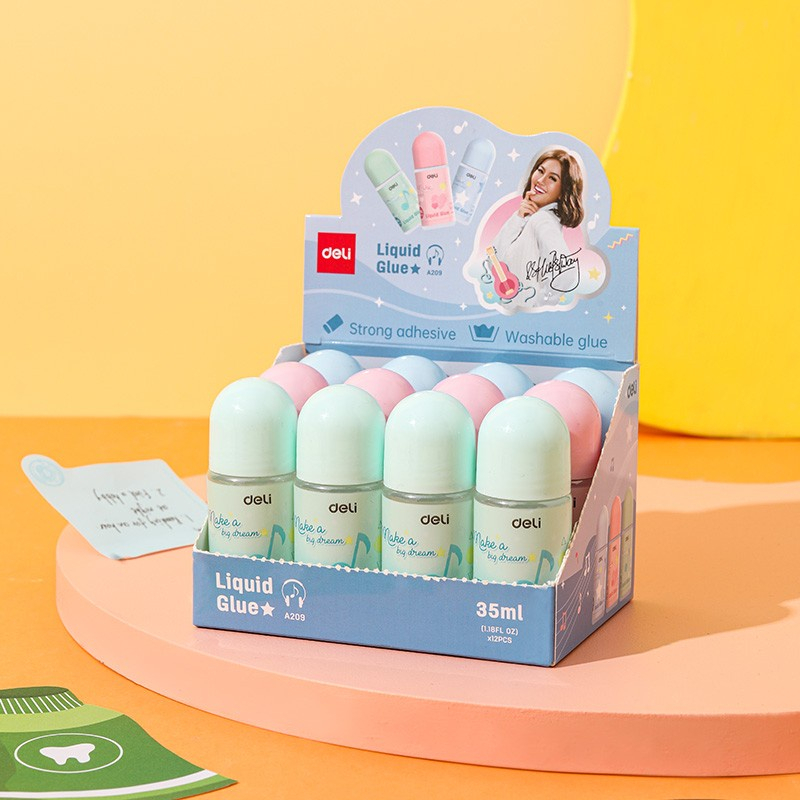 

R2GO - Deli CA209 Liquid Glue X Agnez Mo / Lem Kertas Cair Bening 35ml