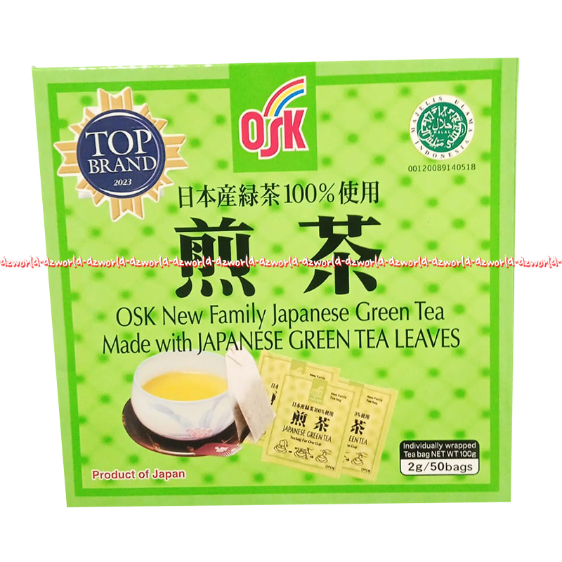 OSK New Family Japanese Green Tea Leave 50pcs Teh Hijau Jepang O.S.K Greentea Japan Macha Tea Kemasan Celup alal MUI OSK