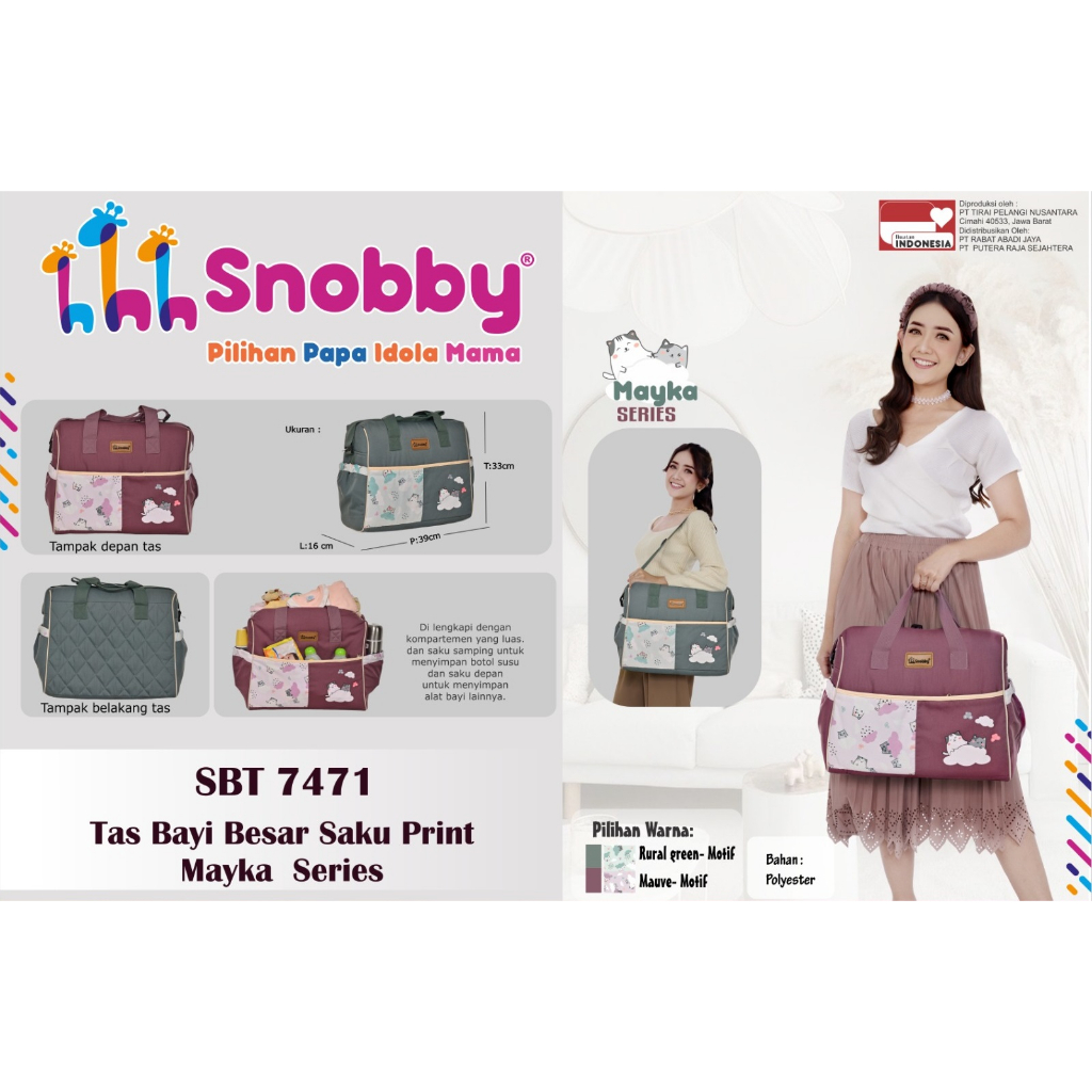 Snobby Tas Bayi Besar Saku Print Mayka Series - SBT 7471