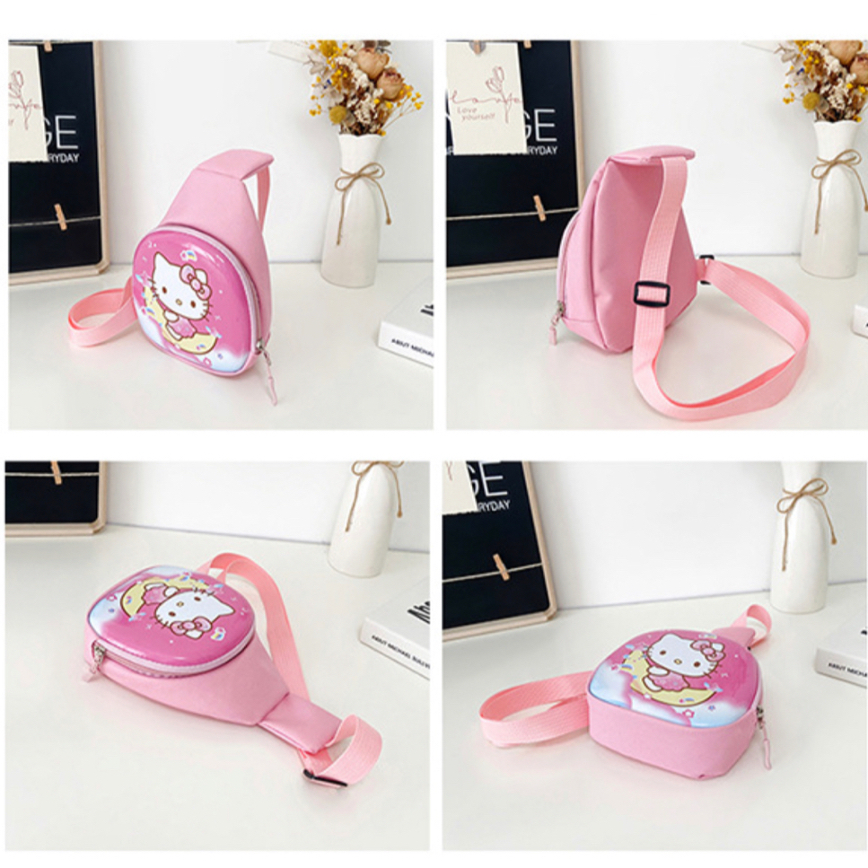 Naomi - Konichi Kids Cross bag - Cross Bag for Girl - Canvas Cross Bag Premium tebal - Tas Kerang Shell - tas anak fashion kekinian tas angpao