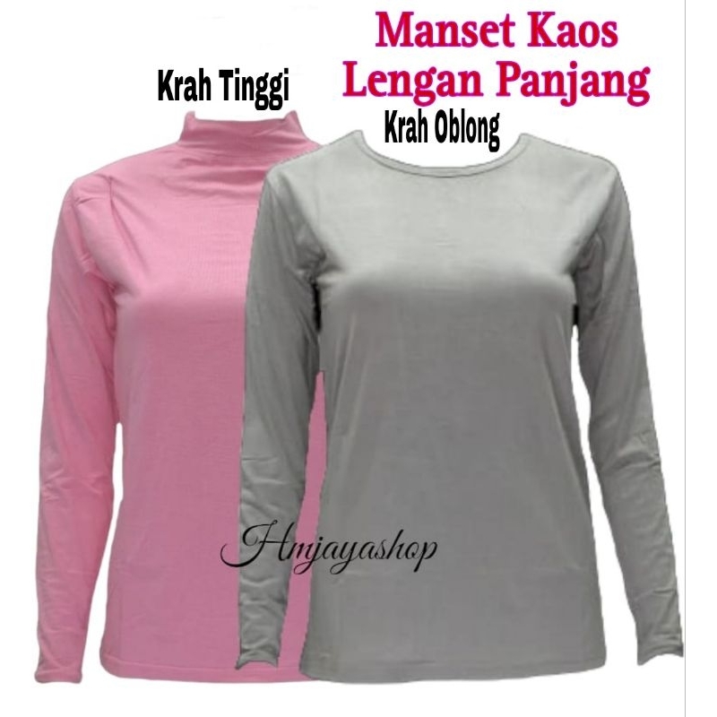 Manset Kaos Polos Lengan Panjang Wanita Ukuran XXXL Bahan Rayon