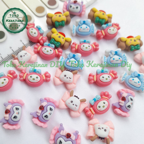 (5 Pcs) Clay Resin Tempel Pastel Terbaru Lucu