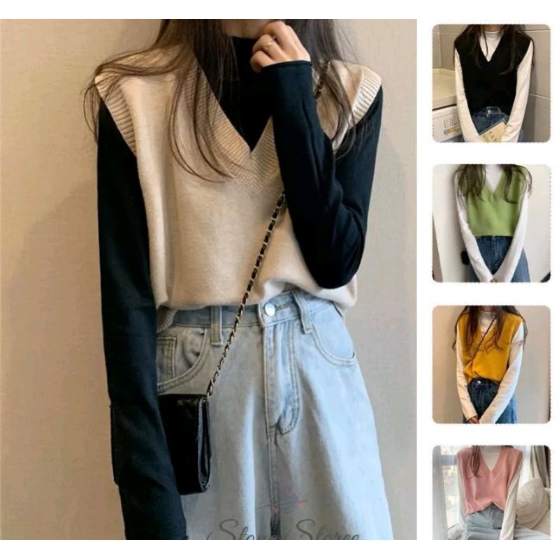 ROMPI RAJUT  PUCHIA CROP TOP / NATHAN VEST  CROP VEST  KNIT RAJUT