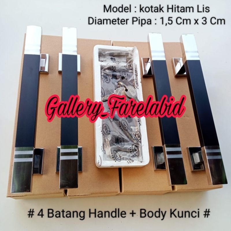 Handle Pintu Rumah Stainless Steel 60 Cm Set Kunci Gagang Pintu Minimalis 45 Cm Pegangan Tarikan Pintu Kupu Tarung 33 Cm