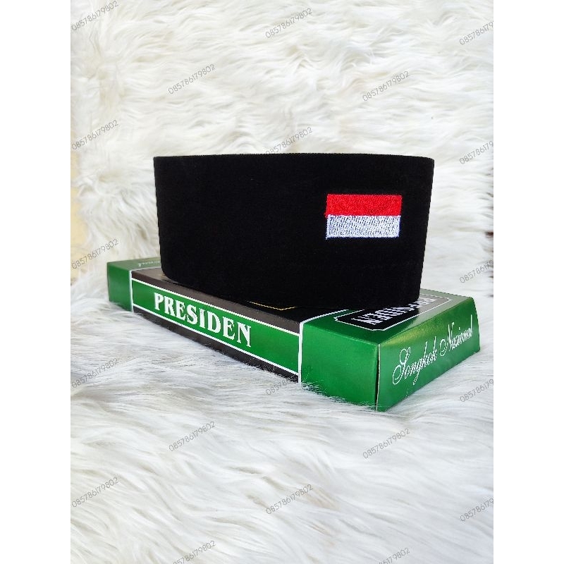 SONGKOK BENDERA MERAH PUTIH PECI HITAM  LOGO BENDERA MERAH PUTIH GROSIR DAN ECER