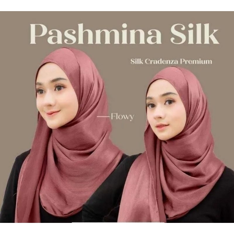 (Bisa COD) Pashmina Silk Cradenza / Pashmina Silk Crinkle Premium