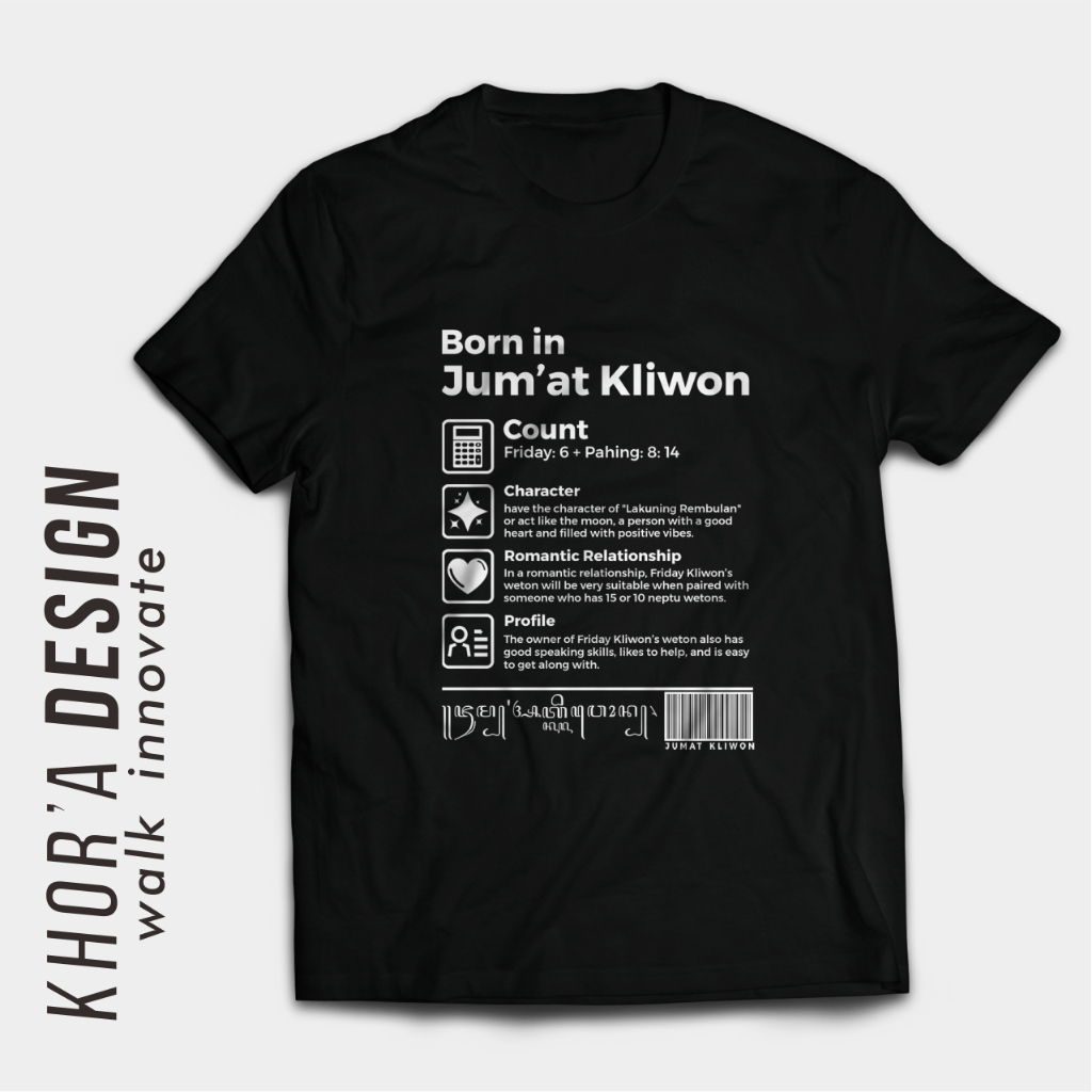 Kaos weton Jumat Kliwon culture jawa weton kualitas distro cotton combed 30s