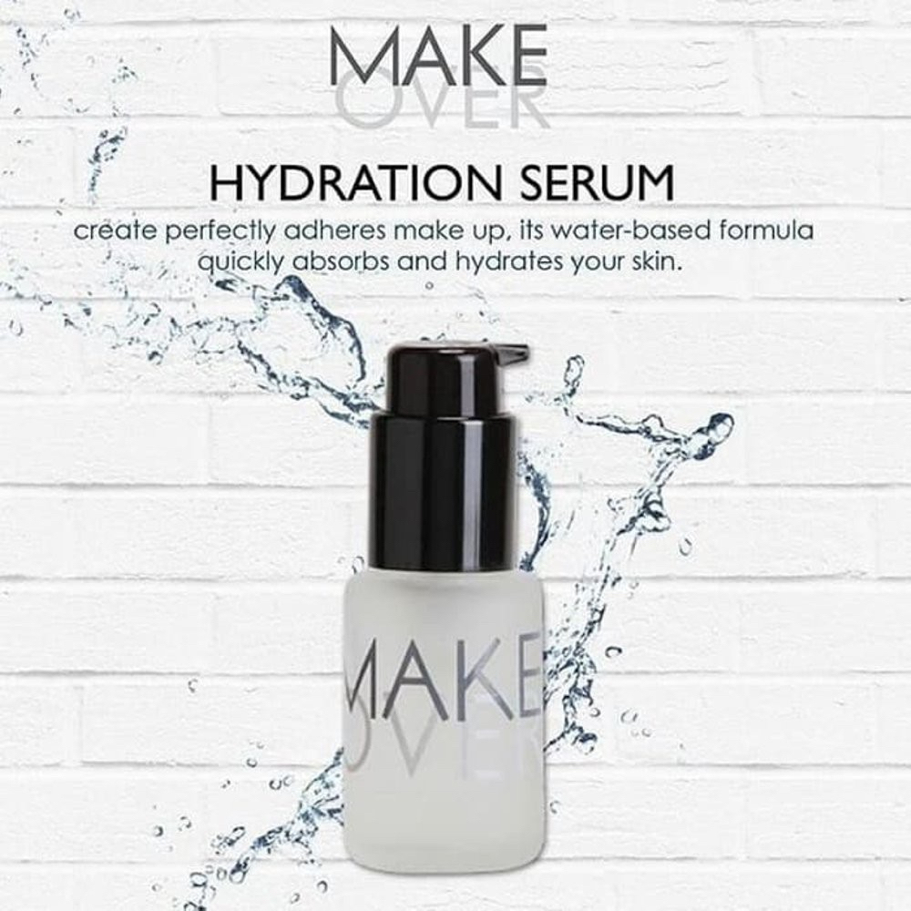 MAKE OVER Hydration Serum Indonesia / Primer 33ml / Hydrating Prepares Skin For Makeup Contain Aloevera As Moisturizer / Pro Vit B5 Vit E Antioxidant / Hydrating Moisturizing Hidrasi Melembabkan Kulit Wajah / Cosmetic Skincare Face Base Make Up Series