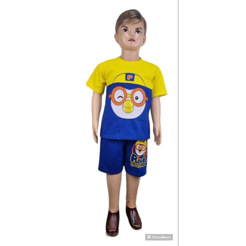 BISA COD SETELAN ANAK UNISEX PORORO USIA 0-10THN BISA DITAMBAH TOPI