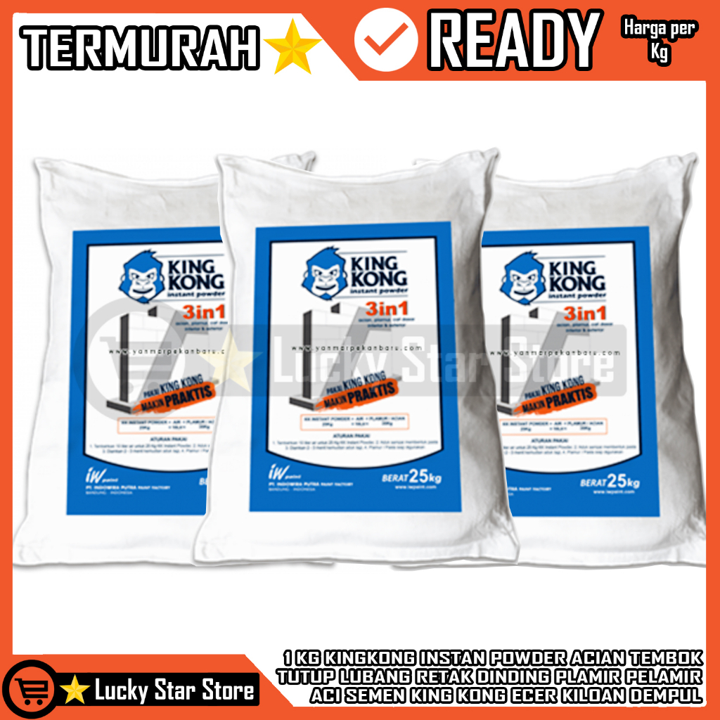 Plamir Tembok Dinding Kingkong Kiloan Pelamir King  Kong Semen Instant Powder Pelamur Plamur Dempul 