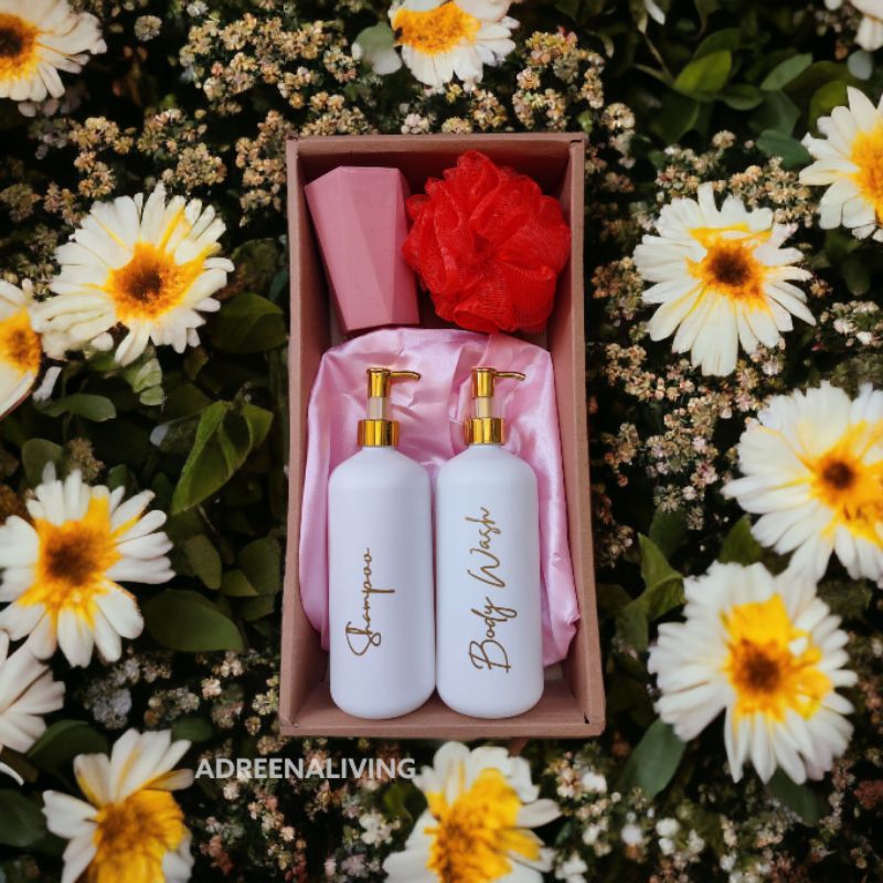 Hampers pernikahan estetik rustic aesthetic mewah botol pump gold premium seserahan gift kado hadiah ultah souvenir wedding ulang tahun lebaran