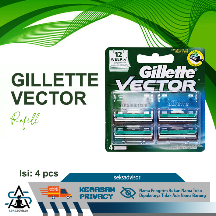 REFILL GILLETTE VECTOR PISAU CUKUR. Gilete Gillete Gilette - 4 pcs