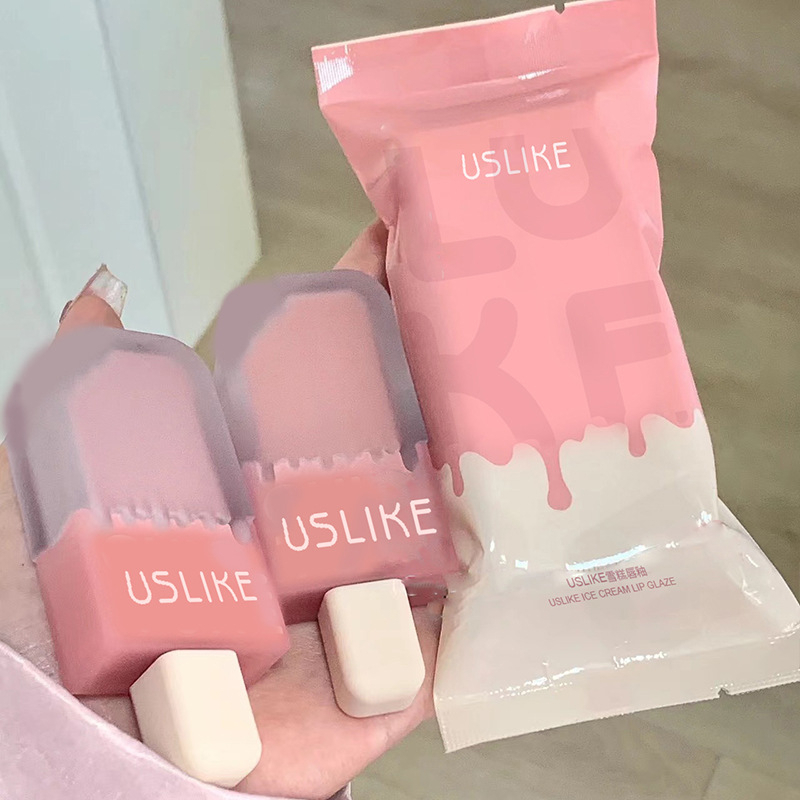 （COD）Ice Cream Lip Glaze Matte Foggy Velvet Lasting Lipstik Lip Glaze lipstik lipstik matte lipstik korea lipstik murah lipstick liptint lipstick matte