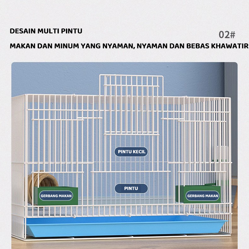 KANDANG KUCING KELINCI BURUNG BESI LIPAT MURAH Free 2 Tempat makan KANDANG Hewan SIZE L 60X40X40 CM