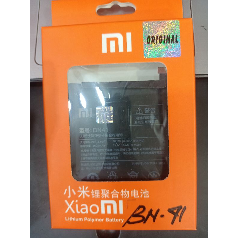 Baterai Xiaomi redmi note 4/BN41 ORI