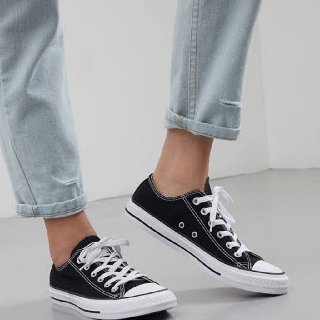 Sepatu Sekolah Sneakers Wanita Premium  / Sepatu Converse Wanita Clasic Hitam / Fashion wanita Casual