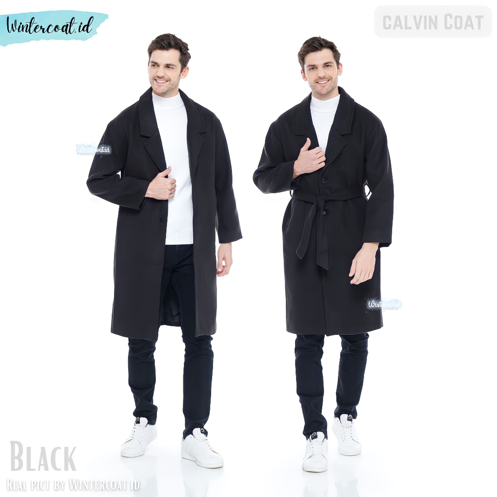 Long wool coat premium winter calvin men mantel pria import hangat high quality jacket jaket musim dingin man panjang wol big size jumbo oversize oversized