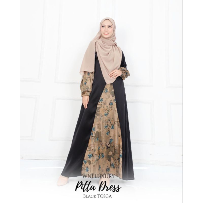 PITTA DRESS by WNJ gamis hitam gamis Luxury gamis terbaru wanoja