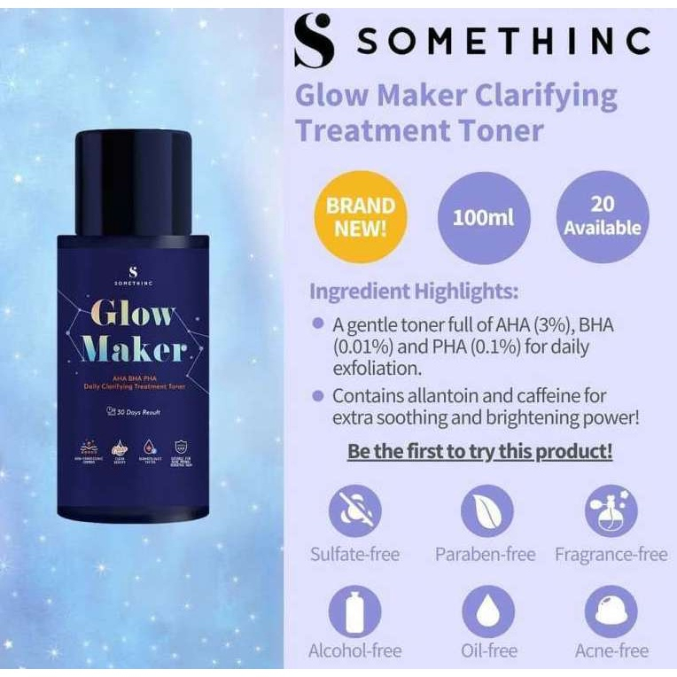 MFI - Somethinc Glow Maker AHA BHA PHA Clarifying Treatment Toner | Ready Ukuran 100ML &amp; 40ML