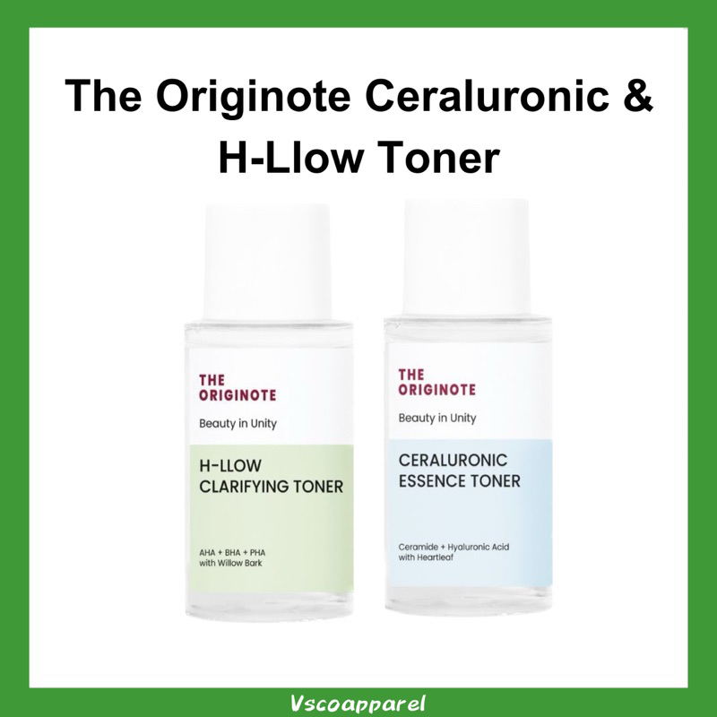 The Originote Ceraluronic Essence &amp; H-llow Clarifying Toner - Toner Melembabkan Wajah dan Menjaga Skin Barrier