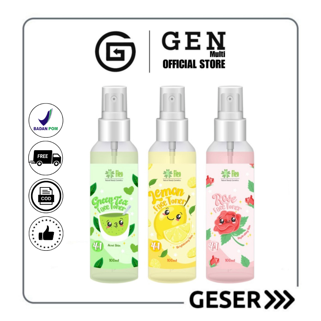 GEN - Face Toner Fleo 4in1 100ml Water Spray Face Mist BPOM