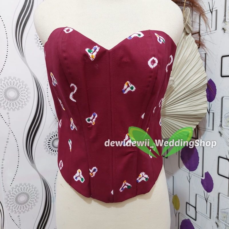 Kamisol Motif Jumputan JUMBO || Warna Maroon