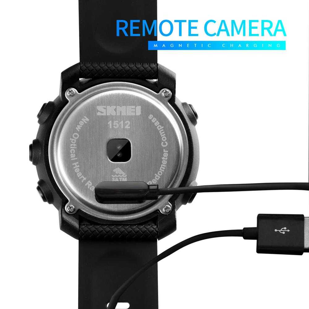 SKMEI Hitam Jam Tangan Smartwatch Pria Bluetooth Compass Heartrate - 1512