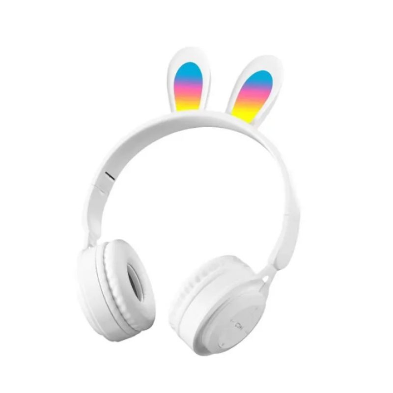 HEADSET HEADPHONE BANDO MZ-08R LED TELINGA KELINCI WIRELESS BLUETOOTH