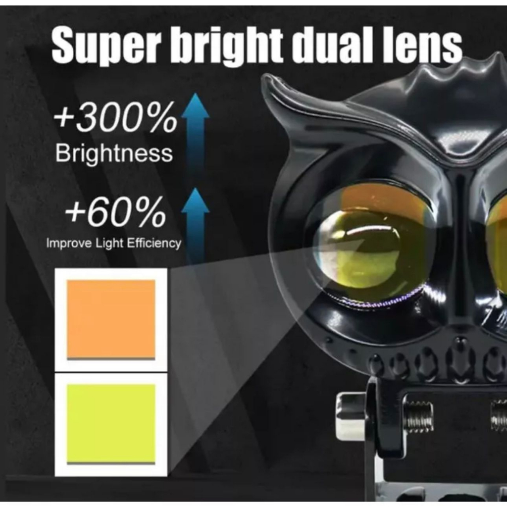 lampu tembak model owl/led burung owl terang universal motor mobil pnp