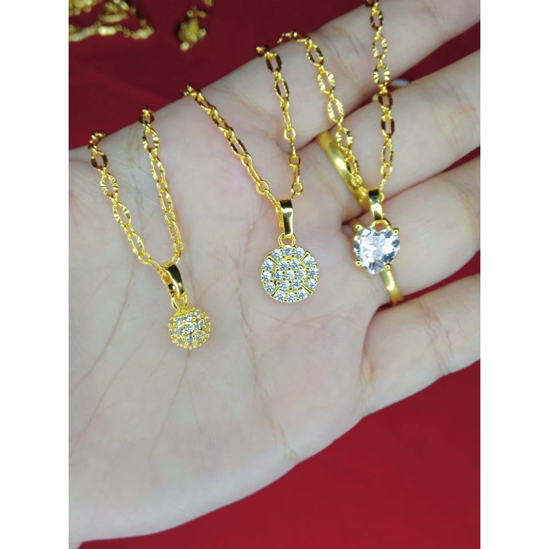 kalung pecah kopi kristal lapis emas 24k