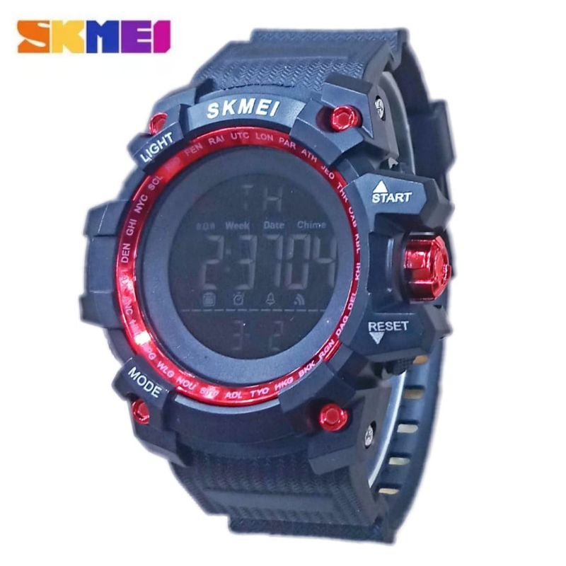 (Cod)Jam Tangan Pria Skmei Digital Bulat Wanter Resist/Anti Air Strap.Rubber(Dikirim Jakarta)