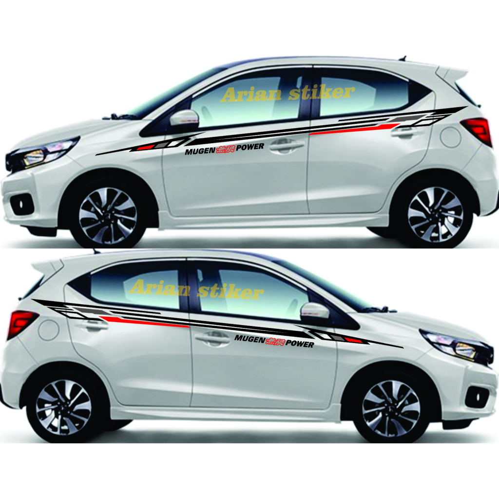 Stiker Cutting Mobil Brio Striping List Mugen Power Stiker Variasi bodi Mobil Honda Brio Terbaru