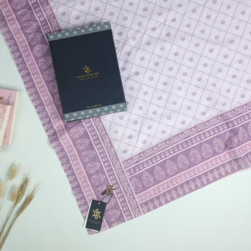Shofa Fashion-KALAZIA Series Hijab segi empat Voal motif Orin Digital print HARDBOXS