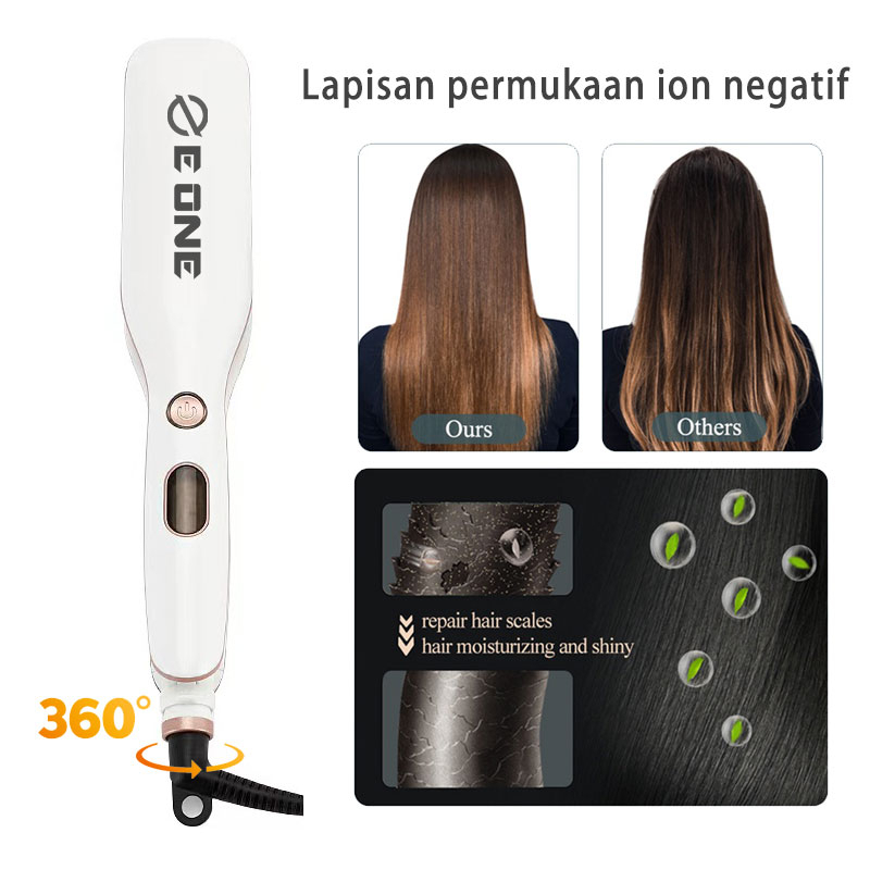 E ONE catokan rambut smoothing ion 2in1 curly dan lurus catok pelurus rambut salon - Garansi 1 tahun