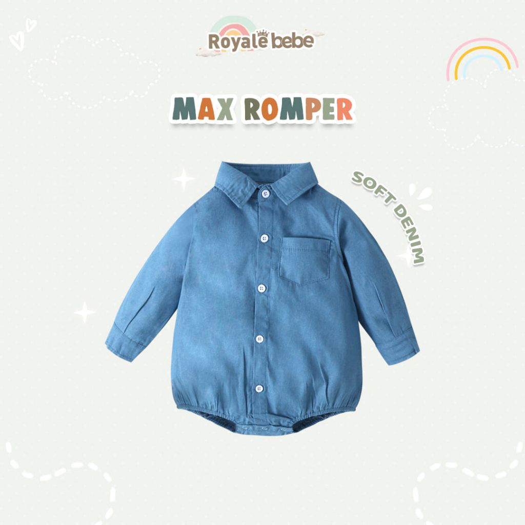 ROYALE BEBE CELIA ROMPER / MAX ROMPER BAJU ROMPER ANAK BAYI PEREMPUAN ROMPER ANAK BAYI LAKI-LAKI 6-18 BULAN