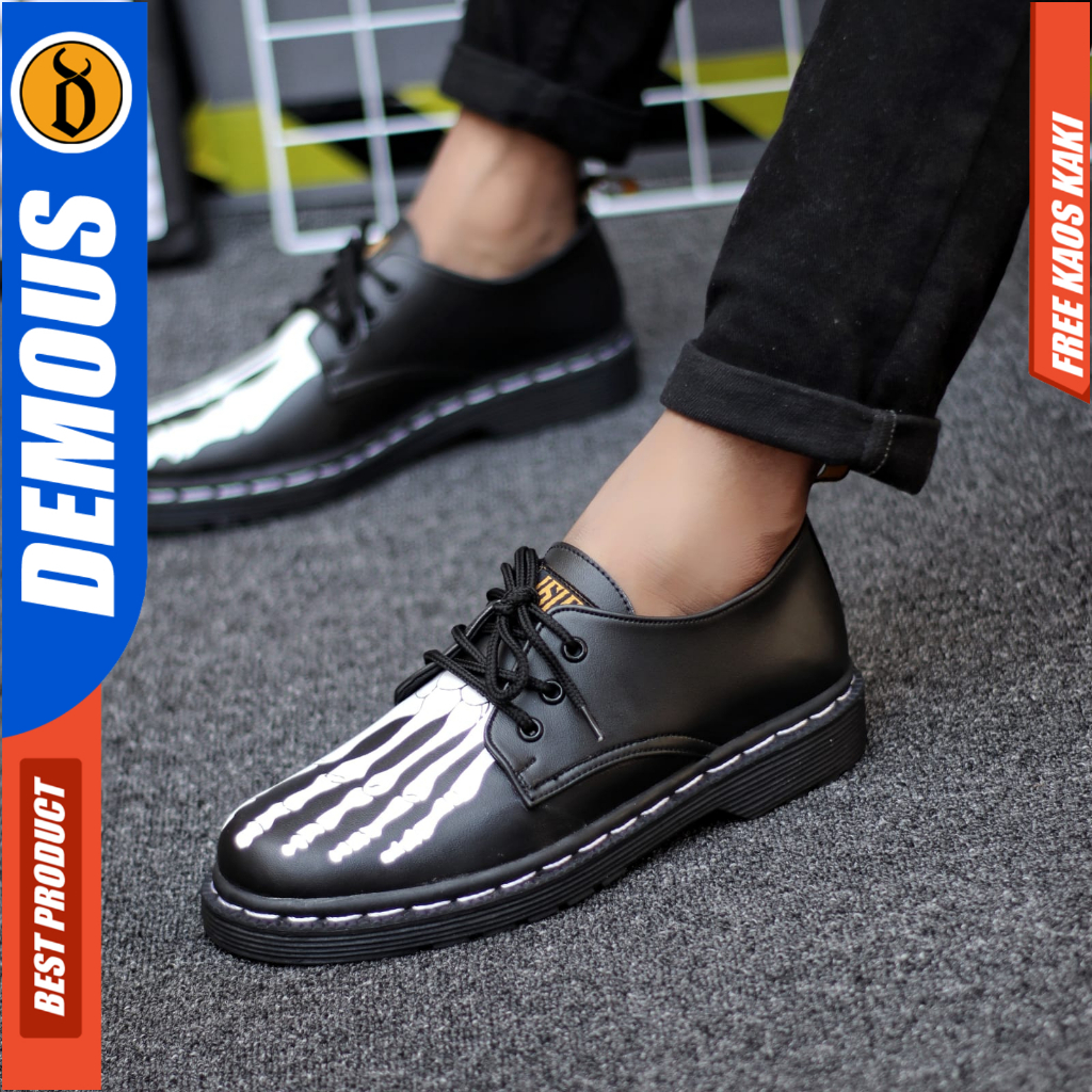 Sepatu Formal Pantofel Docmart Low Boots Hitam Pria