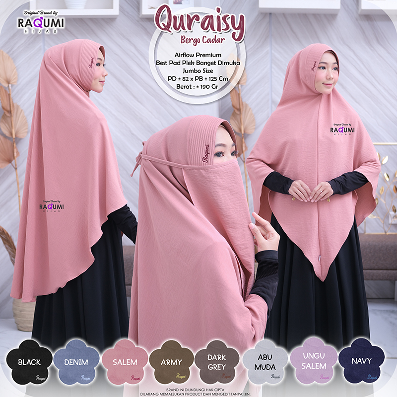 ( BERGO CRINCLE | JUMBO) QURAISY BERGO CADAR BY RAQUMI HIJAB