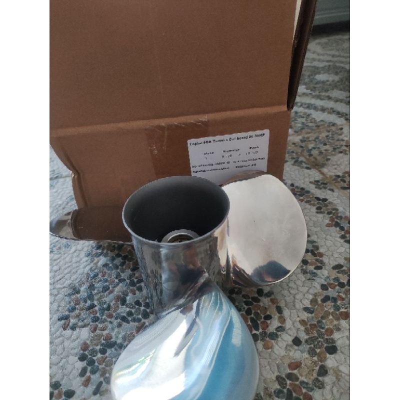 Propeller stainless mesin 25pk Yamaha parsun/kipas mesin Yamaha 25pk stainless / kipas tohatsu prope