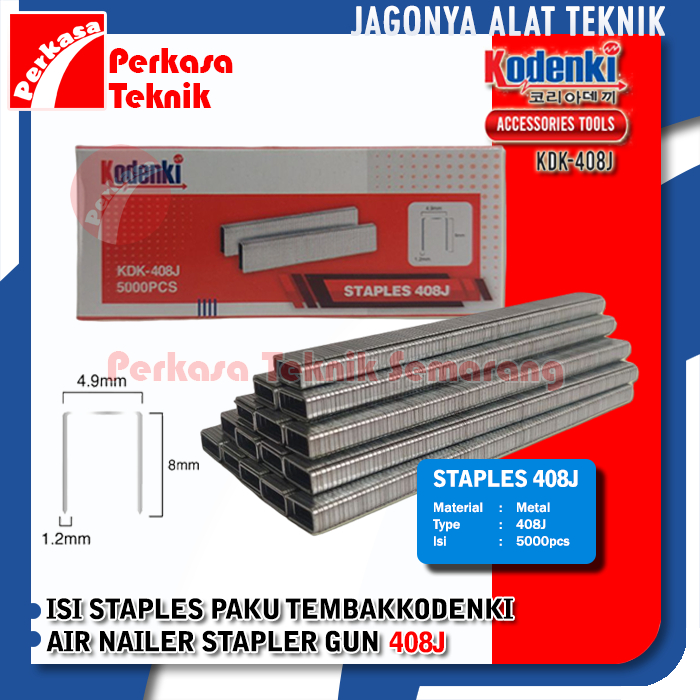 

KODENKI Isi Staples Angin 408J Air Stapler Refill Paku Tembak U 4X8MM