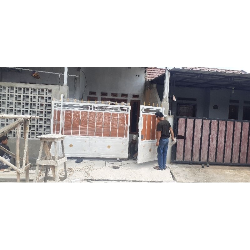 pagar besi minimalis pesanan bp zainal perum vila mutiara blok h30 no 28 cikarang selatan.