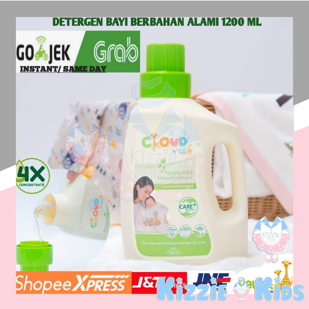 Cloud Extra Mild Baby Laundy Detergent 1200ml/Detergent Bayi Berbahan Alami 1,2 Ltr BY VELVET JUNIOR