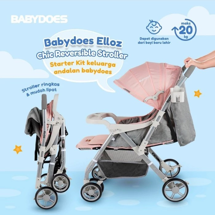 Makassar! Stroller Babydoes CH SN 324 Elloz Reversible / Kereta Dorong Bayi