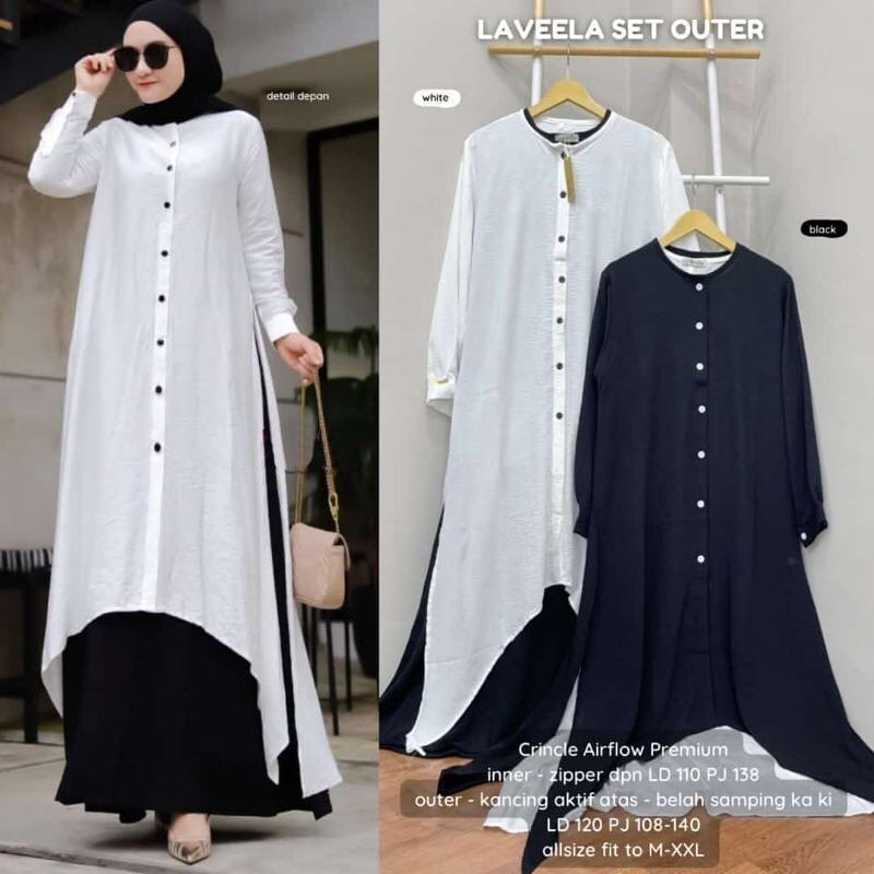 Baju Outher Wanita Muslim Terbaru Mamanda Saleha Lavella Set Outher wdcl Matt Cringkle Airflow All Szie Fit M XL